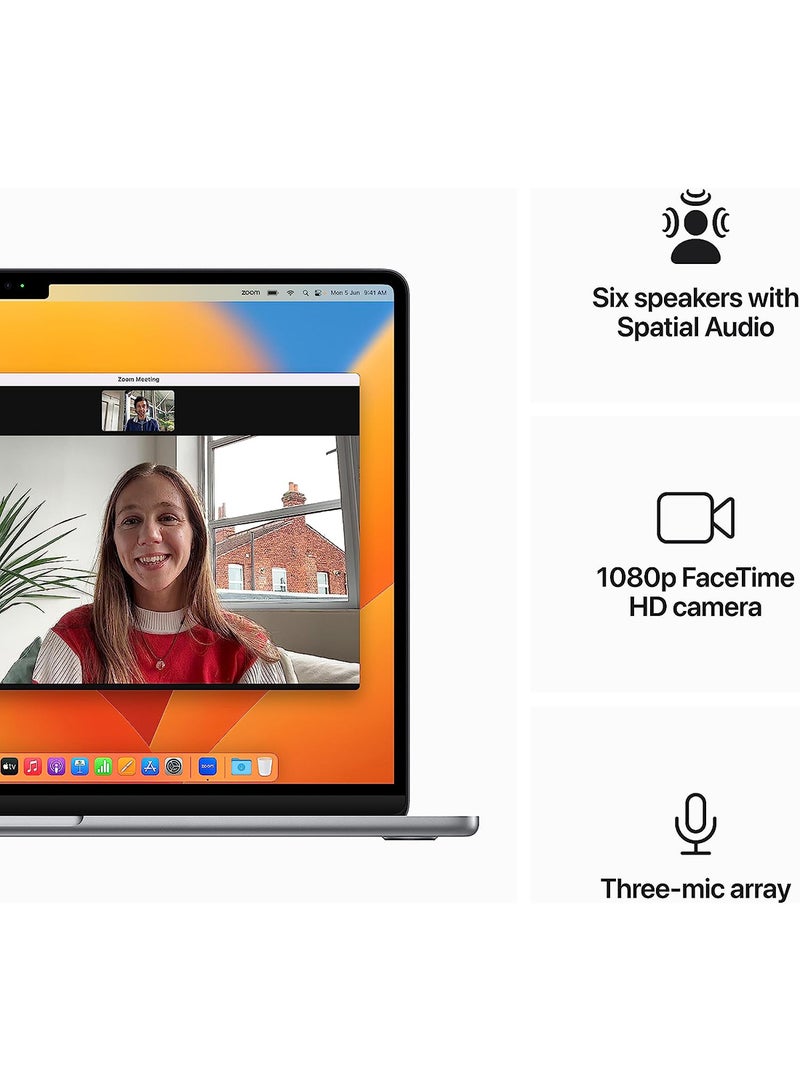 أبل - شاشة MacBook Air MQKP3 مقاس 15 بوصة، وشريحة Apple M2 مع وحدة المعالجة المركزية 8 النواة ووحدة معالجة الرسومات 10 النواة، ومحرك أقراص SSD سعة 256 جيجابايت، ولوحة مفاتيح باللغة الإنجليزية - Image 1