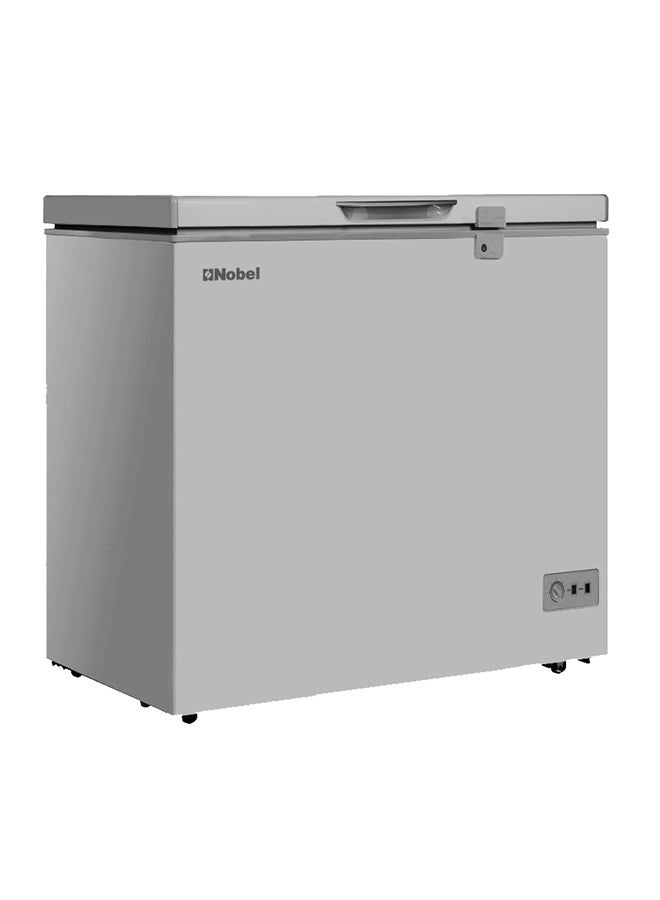 Nobel Chest Freezer Recessed Handle With Lamp R600A Outside Condensor 250 Ltrs Gross 245 Ltrs Net Capacity 165 W NCF300RH Silver 