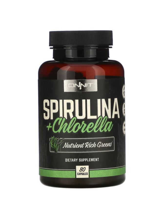 Onnit - Spirulina And Chlorella Dietary Supplement - 80 Capsules - Image 1