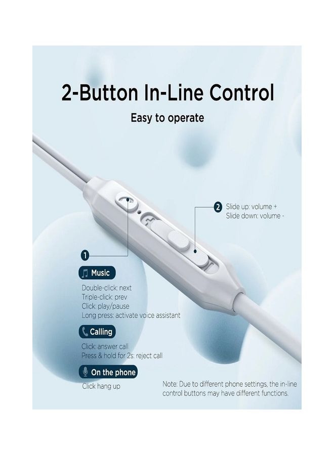 JOYROOM - In-Ear Type C Headphones Wired Earphones With Microphone USB-C Earbuds Sound Noise Isolating Compatible New iPad, iPad Pro, Samsung Galaxy, iPad Air Etc 1.2M White - Image 1
