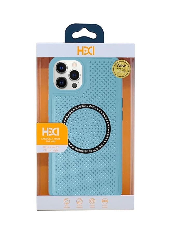 MARGOUN iPhone 12 Pro Max Leather Case MagSafe HDD Back Cover Sky Blue - Image 2