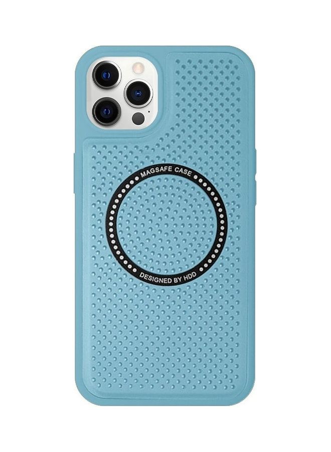 MARGOUN iPhone 12 Pro Max Leather Case MagSafe HDD Back Cover Sky Blue - Image 4