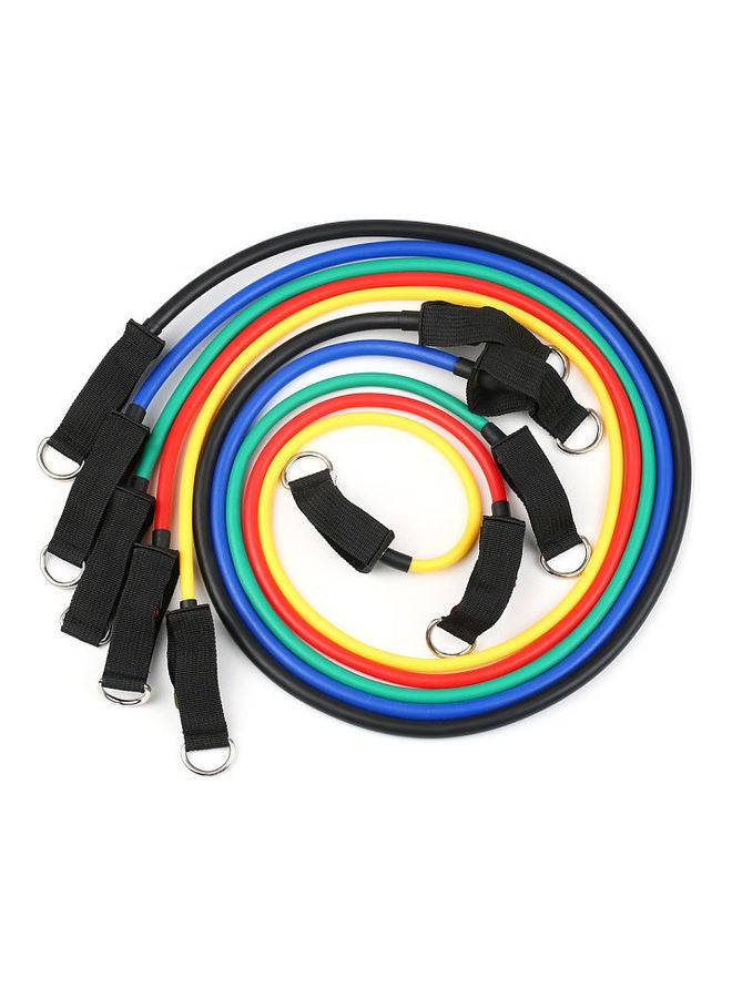 TOMSHOO 13 Pieces Resistance Bands Set Elastic Workout Fitness Exercise Tube Bands Door Anchor Ankle Straps Cushioned Handles With Carry Bags For Home Gym Trave  - Image 3