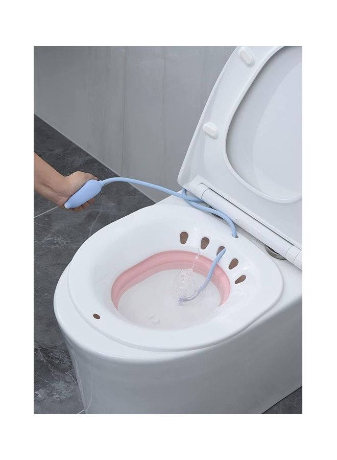 Toshionics Bath Over The Toilet With 2 Positions Flusher Steam Seat Personal Washing Bidet Bowl For Hemorrhoid Perineal Treatment Post Episiotomy Patient Pregnant Postpartum Women  - Image 1
