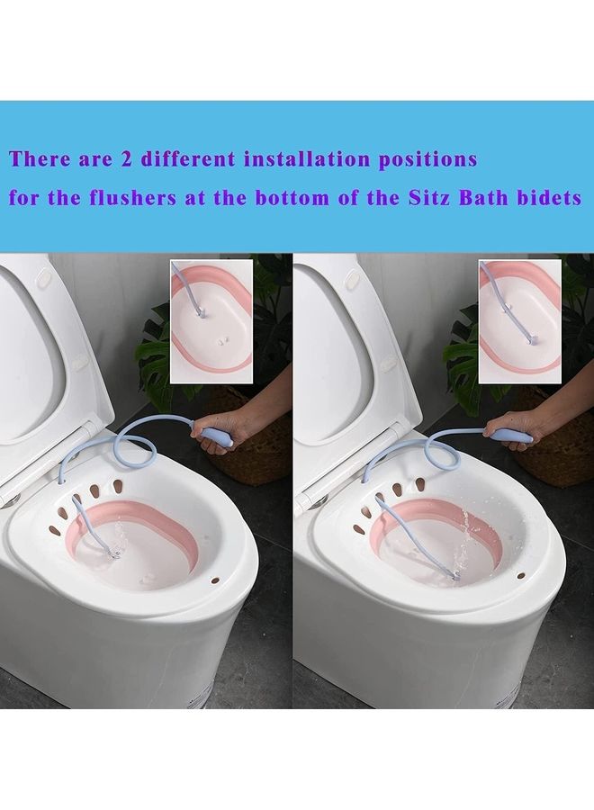 Toshionics Bath Over The Toilet With 2 Positions Flusher Steam Seat Personal Washing Bidet Bowl For Hemorrhoid Perineal Treatment Post Episiotomy Patient Pregnant Postpartum Women  - Image 3