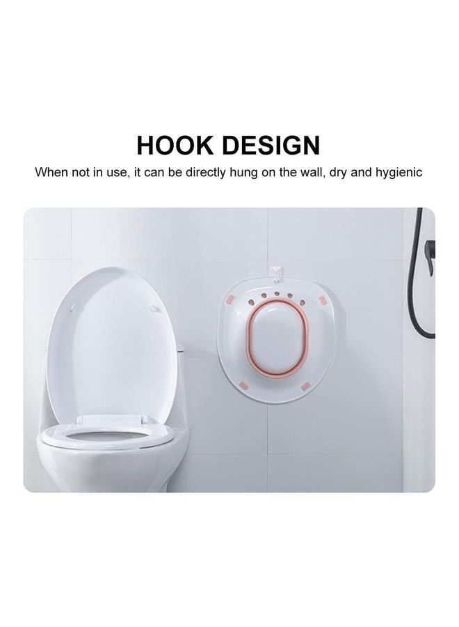 Toshionics Bath Over The Toilet With 2 Positions Flusher Steam Seat Personal Washing Bidet Bowl For Hemorrhoid Perineal Treatment Post Episiotomy Patient Pregnant Postpartum Women  - Image 4