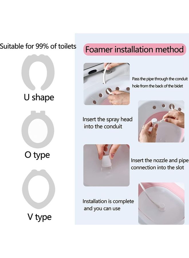Toshionics Bath Over The Toilet With 2 Positions Flusher Steam Seat Personal Washing Bidet Bowl For Hemorrhoid Perineal Treatment Post Episiotomy Patient Pregnant Postpartum Women  - Image 5