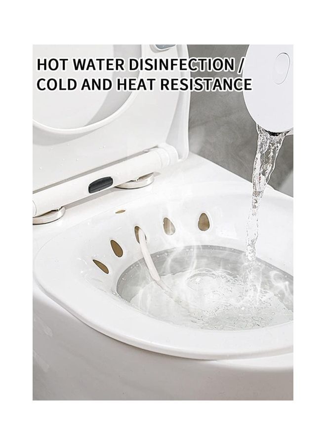 Toshionics Bath Over The Toilet With 2 Positions Flusher Steam Seat Personal Washing Bidet Bowl For Hemorrhoid Perineal Treatment Post Episiotomy Patient Pregnant Postpartum Women  - Image 2