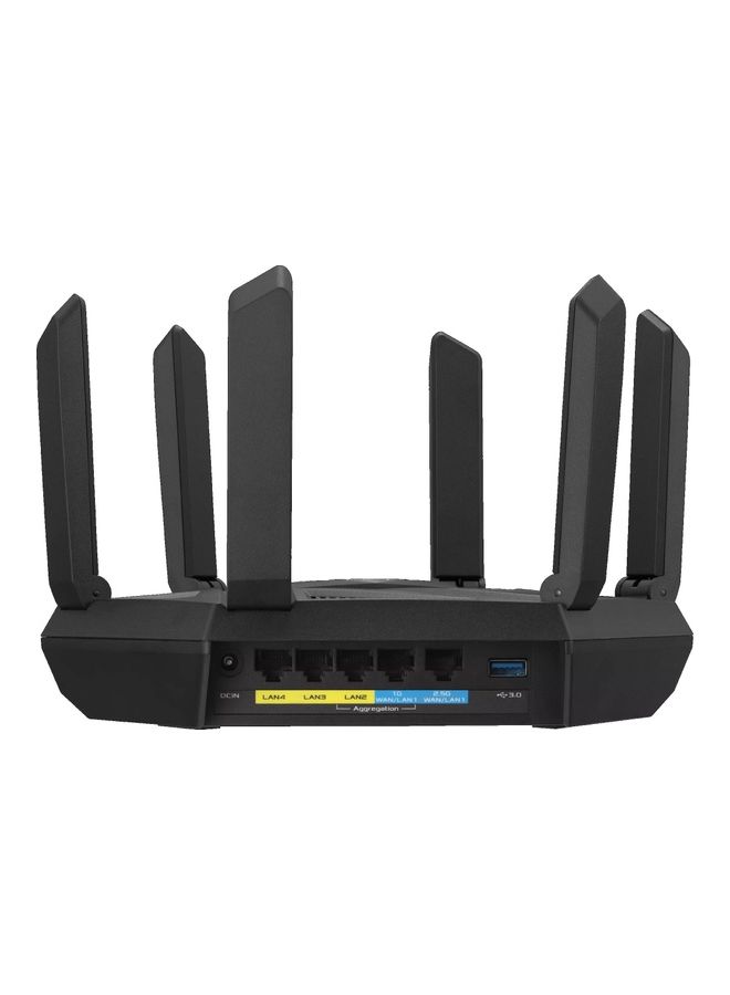 ASUS - RT-AXE7800 Triband WiFi6E (802.11ax) Extendable Router, New 6GHz Band, 7800Mbps, ASUS Safe Browsing, Enhanced Network Security with AiProtection Pro and Instant Guard Sharable Secure VPN, Free Parental Controls, 2.5G Port, Link Aggregation, Smart Home | 90IG07B0-MU9B00 Black - Image 1