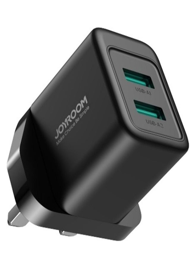 JOYROOM JR-TCN01 2.4A Dual Ports USB Charger Black  - Image 2