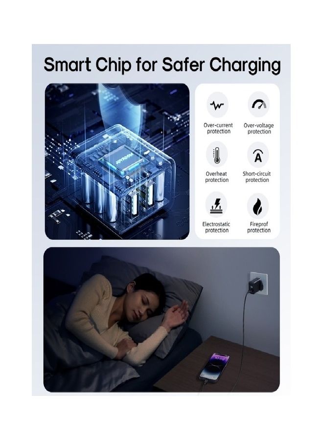 JOYROOM JR-TCN01 2.4A Dual Ports USB Charger Black  - Image 4