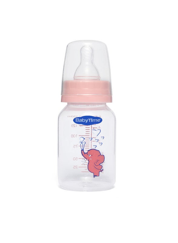 Baby Time Classic Feeding Bottle 150ml Silicone Nipple pink sheep