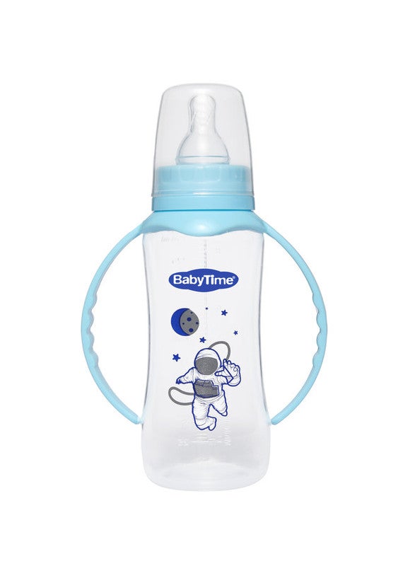 Baby Time - Feeding Bottle With Handle 250ml Blue sauirrel - Image 1
