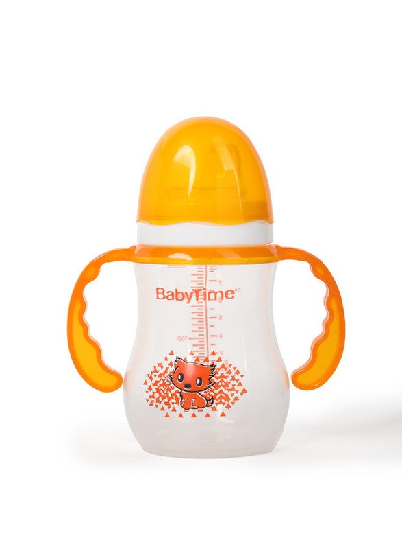 Baby Time NonDrip Handled Cup 250  ml orange worm 