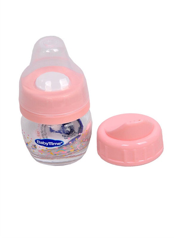 Baby Time Set of Mini Excercising Bottle Glass pink 