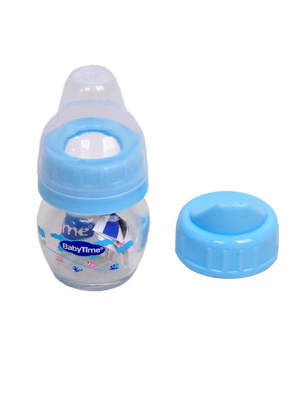 Baby Time Set of Mini Excercising Bottle Glass blue 