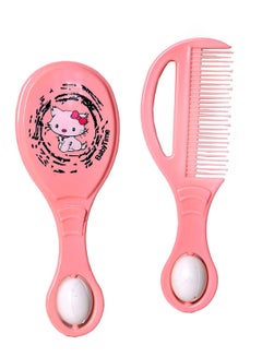 Baby Time Brush and Comb Set pink cat 