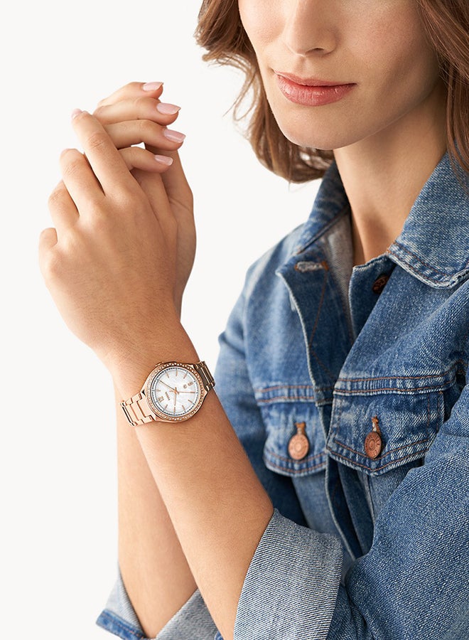 FOSSIL Women's Analog Round Shape Stainless Steel Wrist Watch BQ3841 - 36Mm  - Image 4