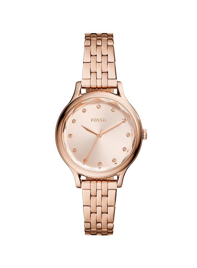 FOSSIL Women's Analog Round Shape Stainless Steel Wrist Watch BQ3862 - 34Mm  - Image 1