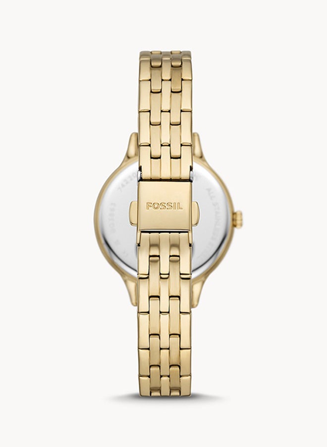 FOSSIL Women's Gold Dial Analog Quartz Watch 34 - BQ3863  - Image 2