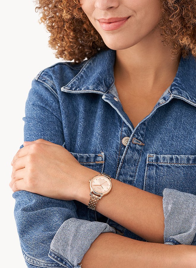FOSSIL Women's Analog Round Shape Stainless Steel Wrist Watch BQ3862 - 34Mm  - Image 4