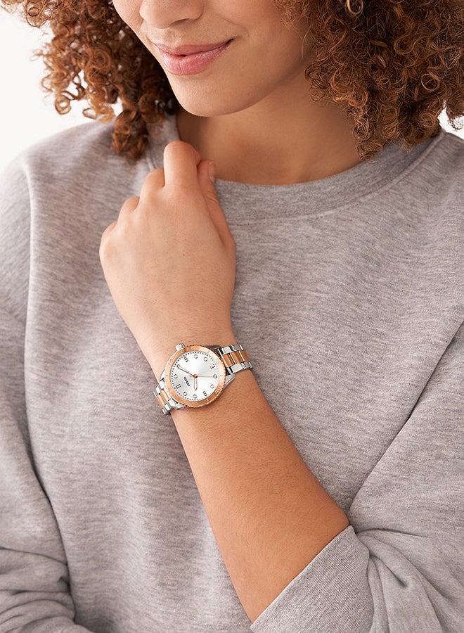 FOSSIL Women's Analog Round Shape Stainless Steel Wrist Watch BQ3887 - 38Mm  - Image 4