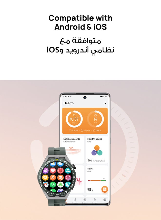 HUAWEI - GT 3 SE Smart Watch Sleek And Stylish Science-Based Workouts Sleep Health Monitoring Two-Week Battery Life Diverse Face Designs Compatible With Android iOS Green - Image 1