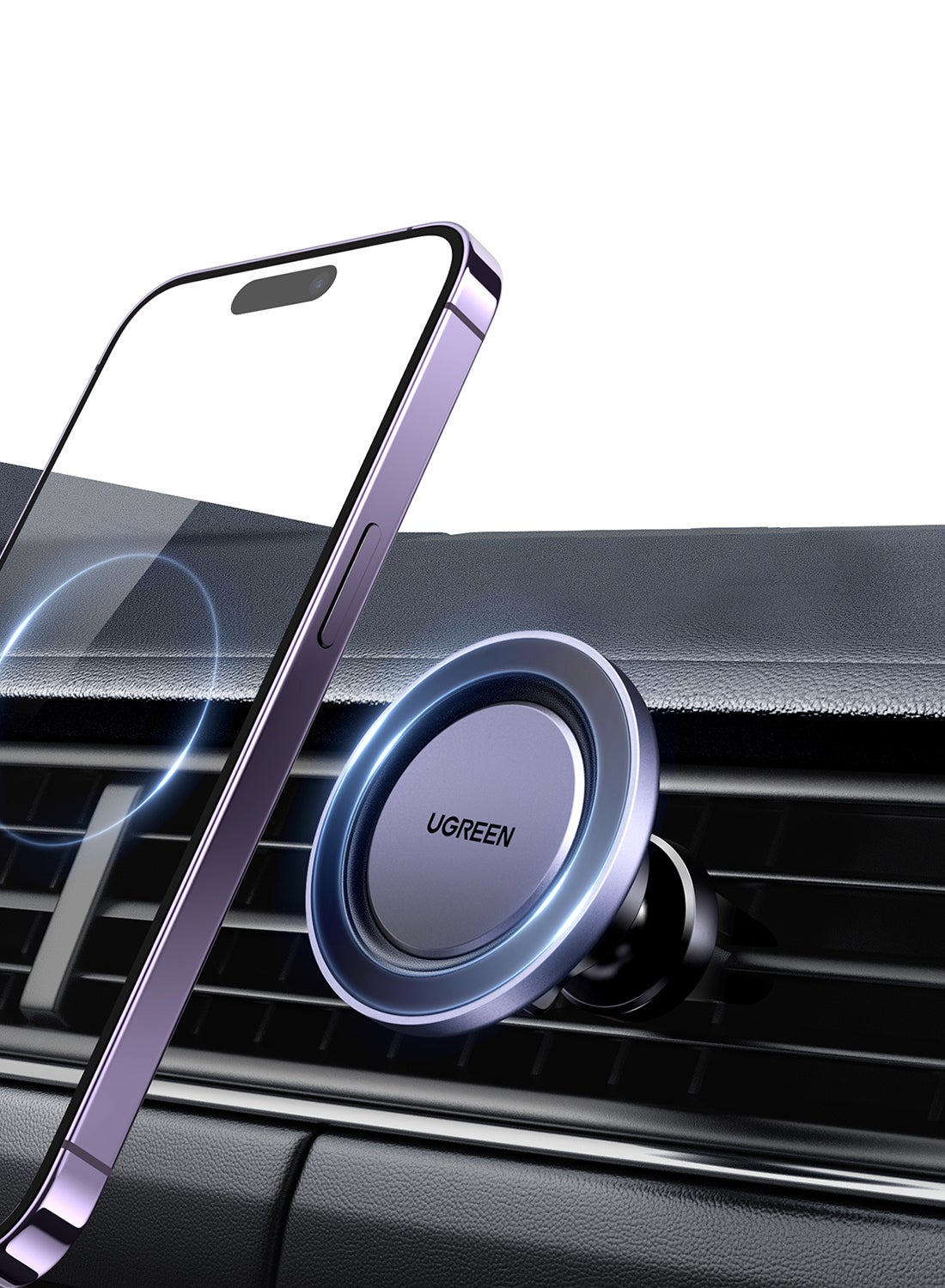 Ugreen Magnetic Car Phone Holder, Compatible With Magsafe Car Mount Mobile Holder For Car Air Vent Car Phone Mount Directly Use With iPhone 16/15/14 Series, Galaxy S24 S23 Z Flip 5 4, Xiaomi, HONOR Silver 