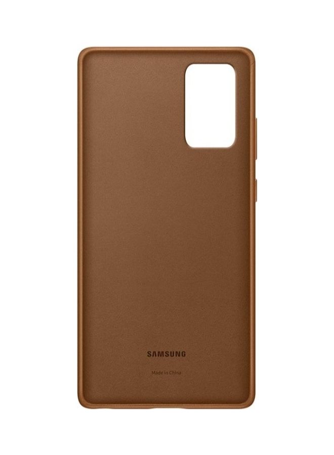 Samsung Galaxy Note 20 Leather Back Cover Brown - Image 3