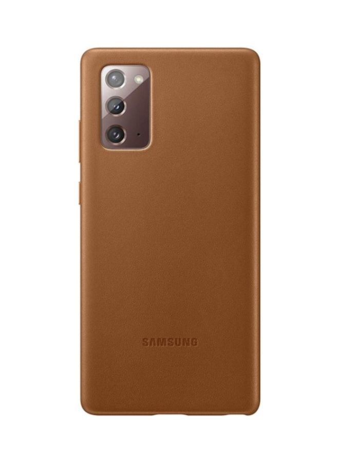 Samsung Galaxy Note 20 Leather Back Cover Brown - Image 1