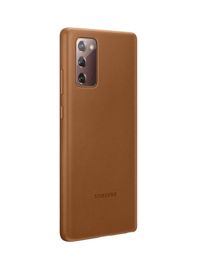 Samsung Galaxy Note 20 Leather Back Cover Brown - Image 2