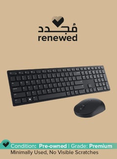 Renewed - KM5221W KB MS Wireless And Mouse Set English/Arabic Black