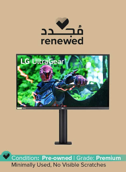 Renewed - 27-Inch UltraGear QHD Nano IPS 1ms 144Hz HDR G-SYNC Compatibility Monitor With Ergo Stand Black
