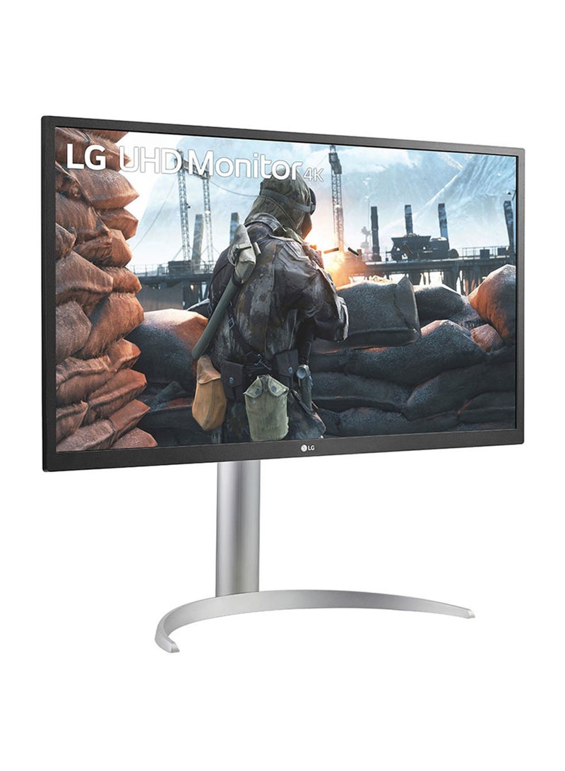 LG - Renewed - 27 -Inch UHD 4K IPS Monitor With USB Type-C HDR10 HDMI, DisplayPort, Tilt, Height And Pivot Adjustable Stand, 27UP550N Silver - Image 1