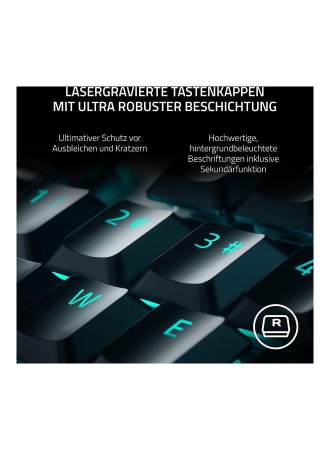 RAZER - Razer DeathStalker V2 Gaming Keyboard: Low-Profile Optical Switches - Linear Red - Ultra-Durable Coated Keycaps - Durable Aluminum Top Plate - Multi-Function Roller - Media Button - Chroma RGB - Black - Image 1