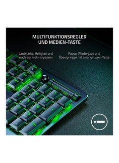 ريزر لوحة مفاتيح الألعاب Razer DeathStalker V2: مفاتيح بصرية منخفضة المستوى - أحمر خطي - أغطية مفاتيح مطلية فائقة المتانة - لوحة علوية متينة من الألومنيوم - أسطوانة متعددة الوظائف - زر الوسائط - Chroma RGB - أسود  - Image 4