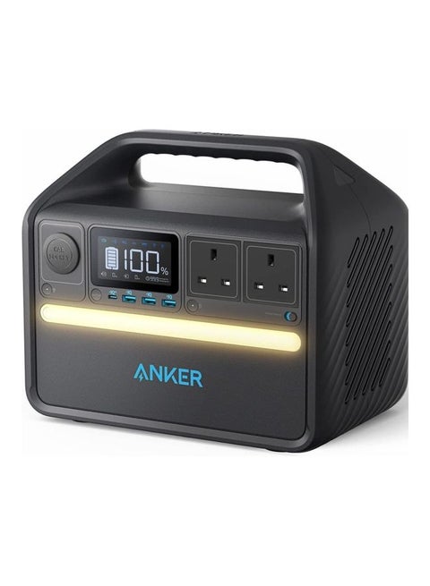 535 Portable Power Station, 512Wh Solar Generator (Solar Panel Optional) with LiFePO4 Battery Pack, 500W 9-Port Powerhouse, 4 AC Outlets, 60W USB-C PD Output, LED Light for Outdoor Camping, RV Black