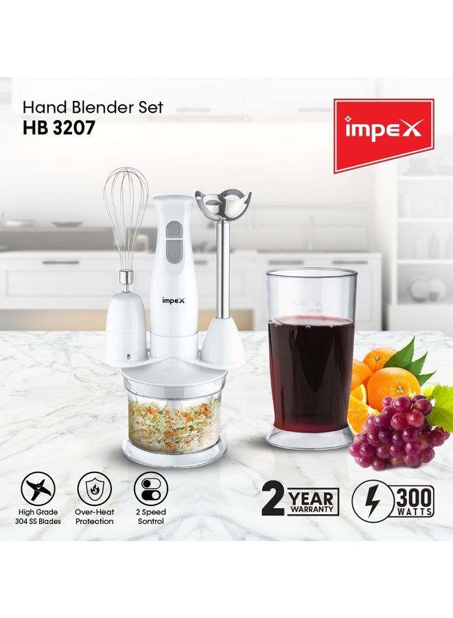 Hand Blender Set HB 3207 White/Silver