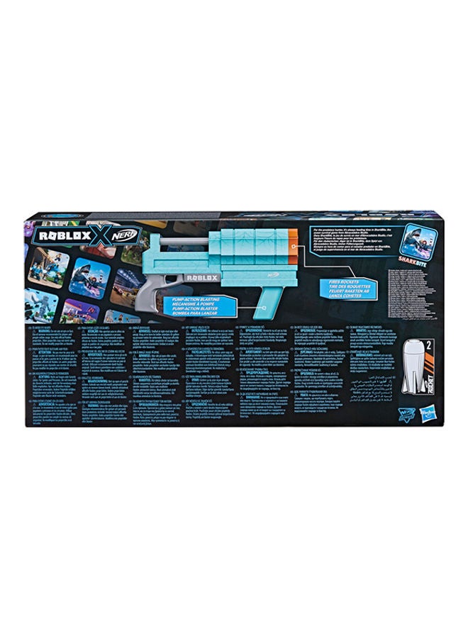 NERF Roblox SharkBite: Web Launcher Rocker Blaster, Includes Code To Redeem Exclusive Virtual Item, 2 Rockets, Pump Action  - Image 2