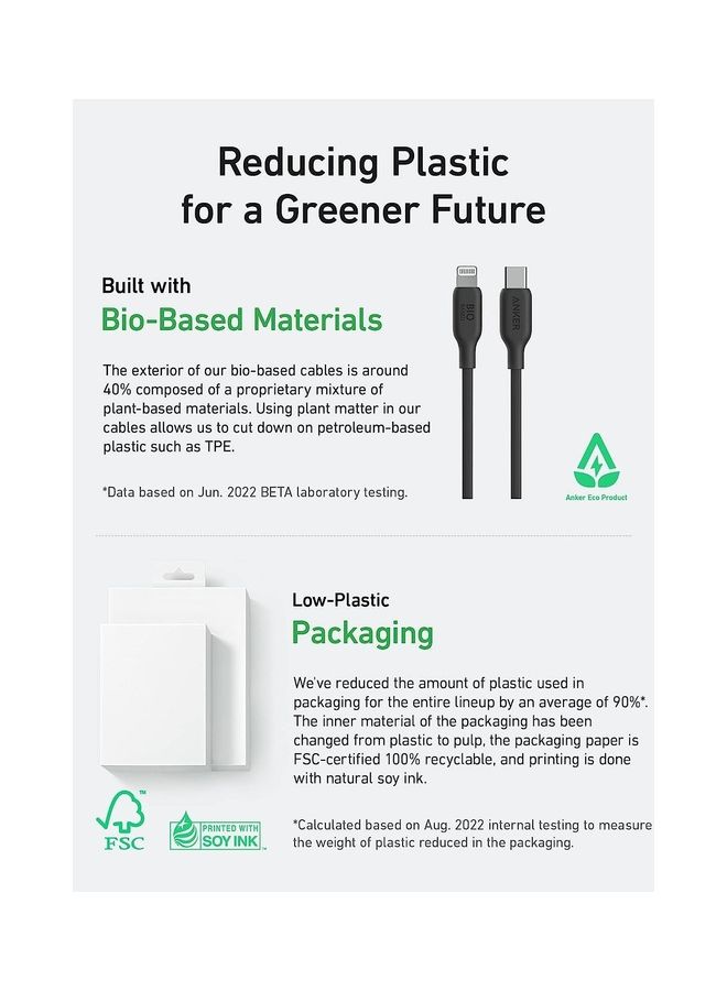 Anker - 541 USB-C to Lightning Cable (Bio-Based 3ft)  B2C - UN Black Iteration 1 Phantom - Image 1