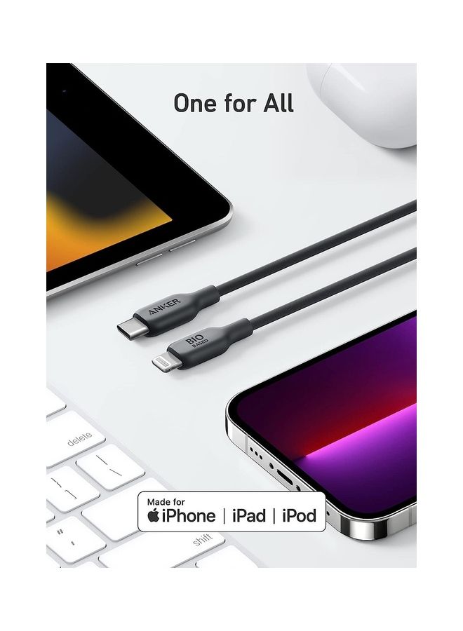 Anker - 541 USB-C to Lightning Cable (Bio-Based 3ft)  B2C - UN Black Iteration 1 Phantom - Image 1