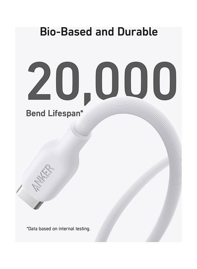 Anker - 541 USB-C to Lightning Cable (Bio-Based 3ft)  B2C - UN White Iteration 1 Aurora - Image 1