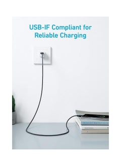 آنكر كابل USB C، [2 حزمة، 3 أقدام] كابل شاحن 310 USB A إلى USB C، كابل شاحن USB A إلى النوع C شحن سريع لهاتف Samsung Galaxy Note 10 Note 9/S10+ S10، LG V30 (USB 2.0، أسود)  - Image 3