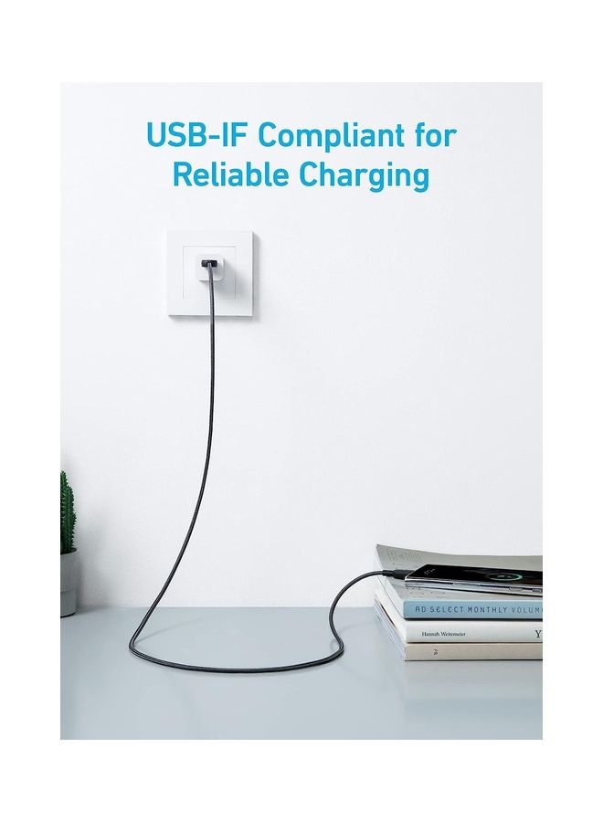 آنكر كابل USB C، [2 حزمة، 3 أقدام] كابل شاحن 310 USB A إلى USB C، كابل شاحن USB A إلى النوع C شحن سريع لهاتف Samsung Galaxy Note 10 Note 9/S10+ S10، LG V30 (USB 2.0، أسود)  - Image 3