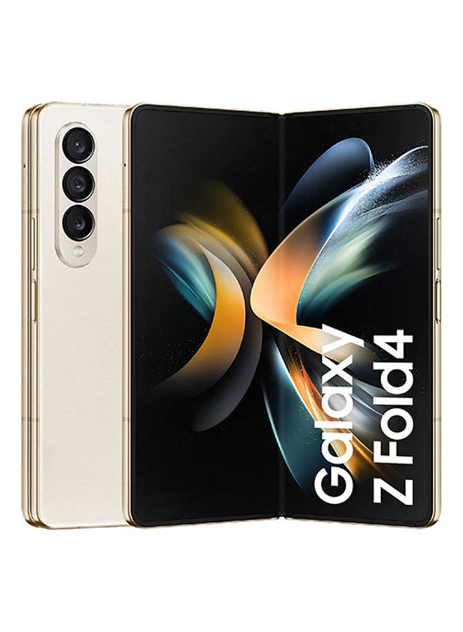 سامسونج هاتف Galaxy Z Fold 4 ذو شريحة SIM واحدة + شريحة eSIM، باللون البيج، وذاكرة الوصول العشوائي (RAM) سعة 12 جيجابايت، وذاكرة داخلية 256 جيجابايت، يدعم تقنية 5G - الإصدار العالمي  - Image 1
