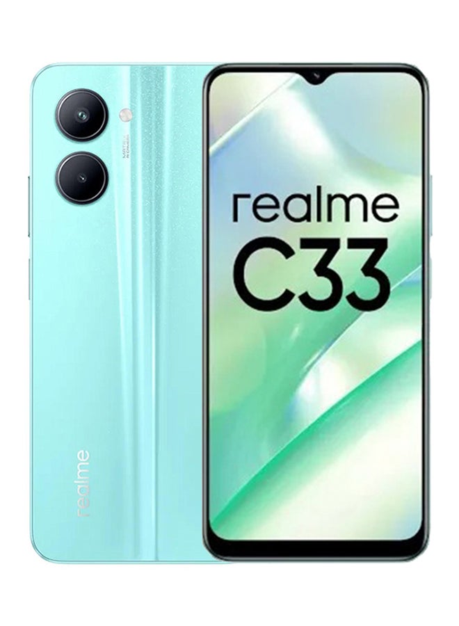 ريل مي هاتف C33 ثنائي الشريحة بلون أزرق مائي وذاكرة وصول عشوائي (RAM) سعة 4 جيجابايت وذاكرة تخزين داخلية 128 جيجابايت ويدعم تقنية 4G LTE - إصدار الشرق الأوسط  - Image 1