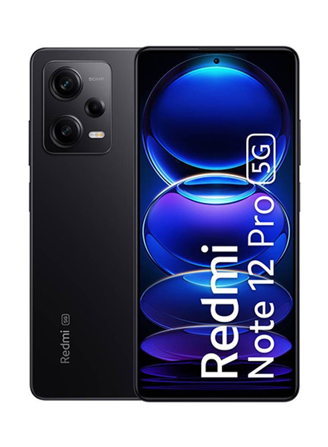 شاومي - Redmi Note 12 Pro 5G ثنائي الشريحة باللون الأسود وذاكرة الوصول العشوائي (RAM) سعة 8 جيجابايت وسعة 256 جيجابايت - النسخة الهندية - Image 1