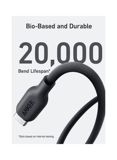 Anker USB-C to Lightning Cable, 541 Cable (Phantom Black, 6ft), MFi Certified, Bio-Based Fast Charging Cable for iPhone 14 14pro 14pro Max 13 13 Pro 12 11 X XS XR 8 Plus (Charger Not Included) Phantom Black  - Image 4