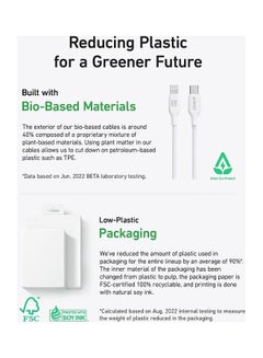 Anker Anker USB C To USB C Cable (240W 6ft), USB 2.0 Bio-Based Charging Cable For iPhone 15/15Pro/15Plus/15ProMax,MacBook Pro 2020, iPad Pro 2020, iPad Air 4, Samsung Galaxy S23 White Aurora  - Image 4