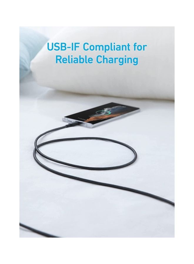 آنكر كابل شاحن USB C [عبوة من قطعتين، 6 أقدام]، كابل شاحن 310 USB A إلى النوع C شحن سريع، كابل USB A إلى USB C من النايلون شحن سريع لهاتف Samsung Galaxy Note 10 Note 9/S10+ S10، LG V30 (USB 2.0)  - Image 3